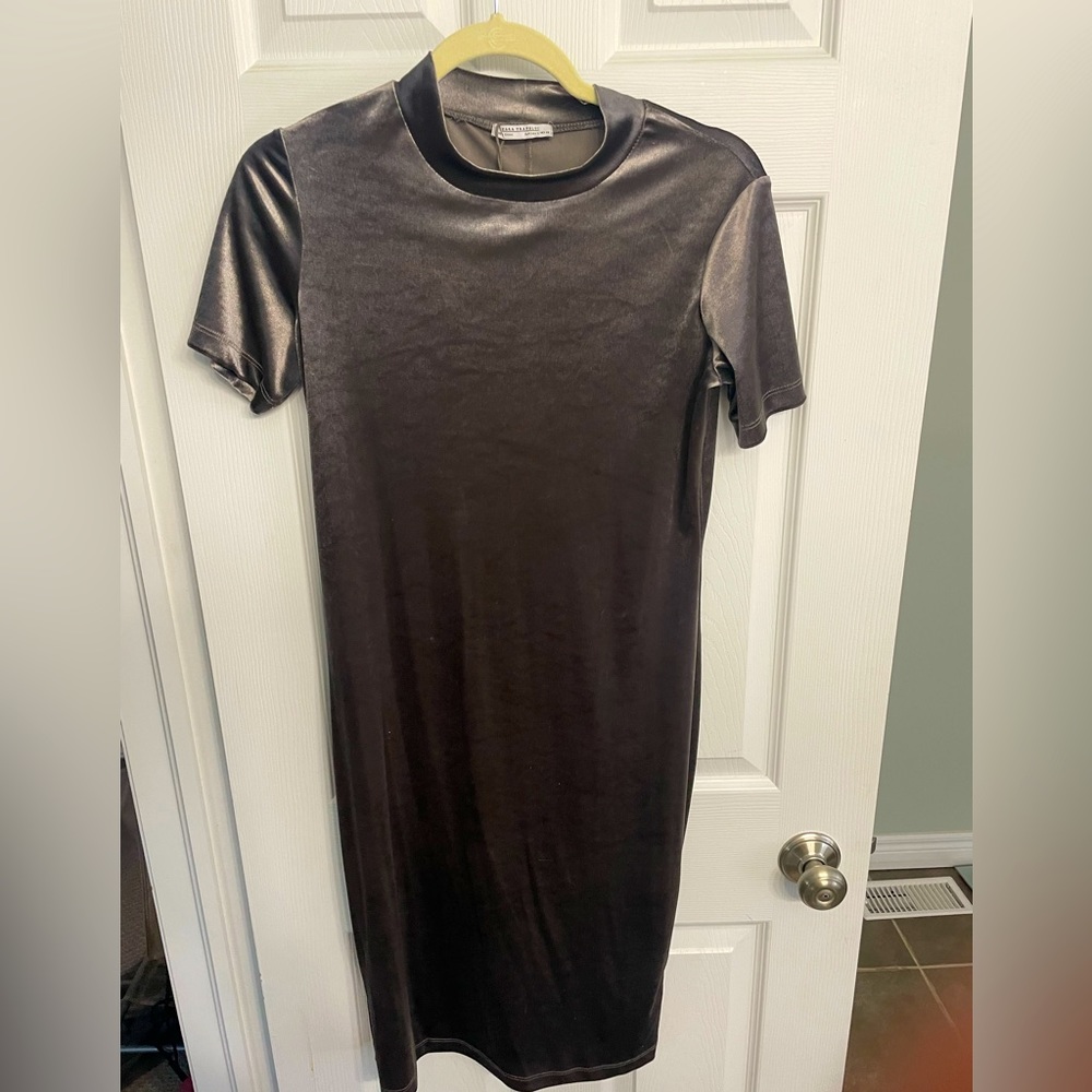 NWOT Zara Velvet T Shirt Dress